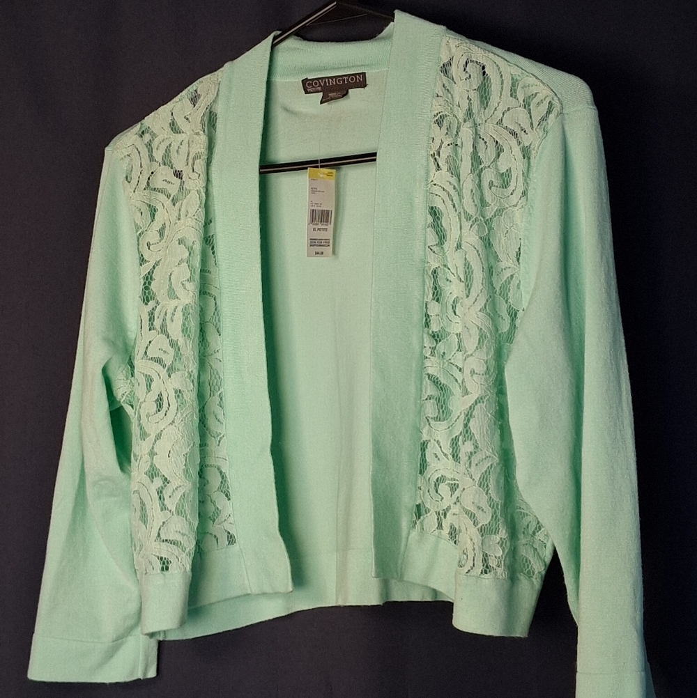 Covington Mint Green Lace Cardigan
